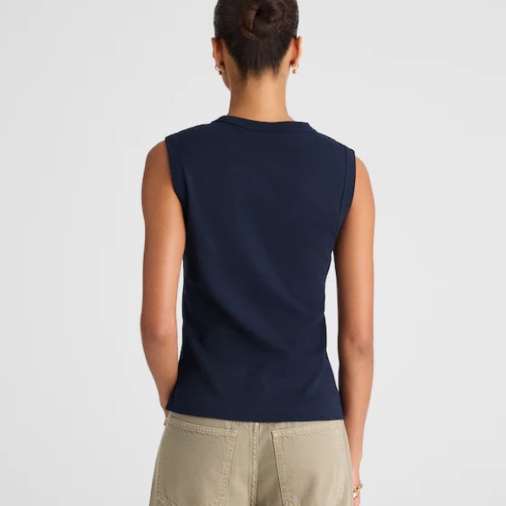 Madewell The '90s Crew Neck Tank in Compact Cotton - size small - Picture 3 of 5